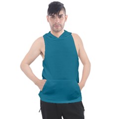 Mosaic Blue Pantone Solid Color Men s Sleeveless Hoodie by FlagGallery