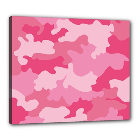 Camo Pink Canvas 24  X 20  (stretched) by MooMoosMumma