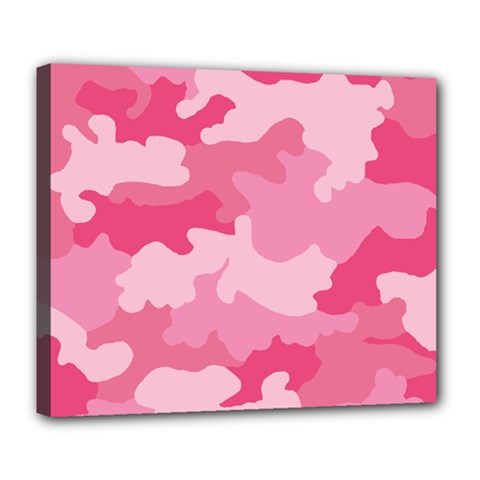 Camo Pink Deluxe Canvas 24  X 20  (stretched) by MooMoosMumma