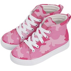 Camo Pink Kids  Hi-top Skate Sneakers by MooMoosMumma