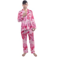 Camo Pink Men s Long Sleeve Satin Pyjamas Set by MooMoosMumma