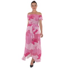 Camo Pink Off Shoulder Open Front Chiffon Dress by MooMoosMumma