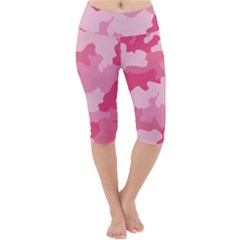 Camo Pink Lightweight Velour Cropped Yoga Leggings by MooMoosMumma