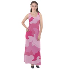 Camo Pink Sleeveless Velour Maxi Dress by MooMoosMumma