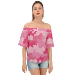 Camo Pink Off Shoulder Short Sleeve Top by MooMoosMumma