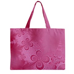 Pink Intricate Swirls Pattern Zipper Mini Tote Bag by SpinnyChairDesigns