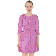 Pink Intricate Swirls Pattern Smock Dress by SpinnyChairDesigns