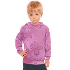 Pink Intricate Swirls Pattern Kids  Hooded Pullover