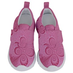 Pink Intricate Swirls Pattern Kids  Velcro No Lace Shoes by SpinnyChairDesigns