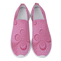 Pink Intricate Swirls Pattern Women s Slip On Sneakers by SpinnyChairDesigns