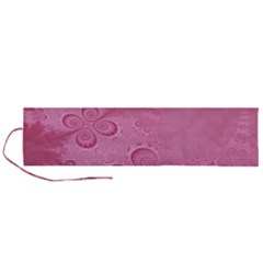 Pink Intricate Swirls Pattern Roll Up Canvas Pencil Holder (l) by SpinnyChairDesigns