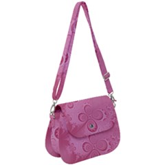 Pink Intricate Swirls Pattern Saddle Handbag by SpinnyChairDesigns