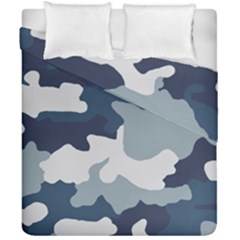 Camo Blue Duvet Cover Double Side (california King Size) by MooMoosMumma