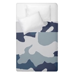 Camo Blue Duvet Cover Double Side (single Size) by MooMoosMumma