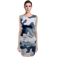 Camo Blue Classic Sleeveless Midi Dress by MooMoosMumma