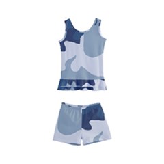 Camo Blue Kids  Boyleg Swimsuit by MooMoosMumma