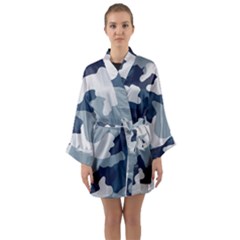 Camo Blue Long Sleeve Satin Kimono by MooMoosMumma