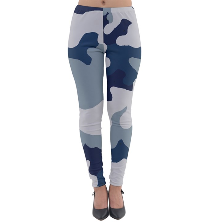 Camo Blue Lightweight Velour Leggings