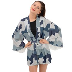 Camo Blue Long Sleeve Kimono by MooMoosMumma