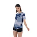 Camo Blue Asymmetrical Short Sleeve Sports Tee View2