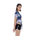 Camo Blue Asymmetrical Short Sleeve Sports Tee View3