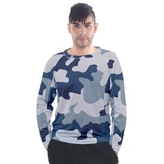 Camo Blue Men s Long Sleeve Raglan Tee