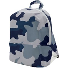 Camo Blue Zip Up Backpack