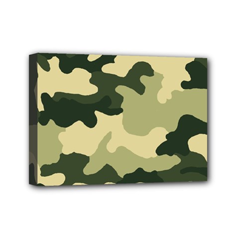 Camo Green Mini Canvas 7  X 5  (stretched) by MooMoosMumma