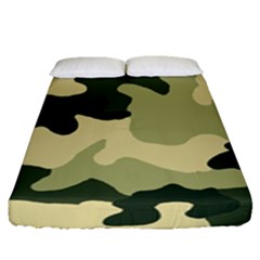 Camo Green Fitted Sheet (queen Size) by MooMoosMumma