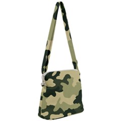 Camo Green Zipper Messenger Bag by MooMoosMumma