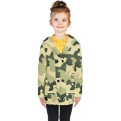 Camo Green Kids  Double Breasted Button Coat by MooMoosMumma