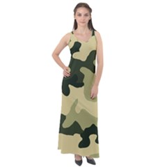 Camo Green Sleeveless Velour Maxi Dress by MooMoosMumma