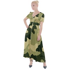 Camo Green Button Up Short Sleeve Maxi Dress by MooMoosMumma