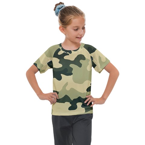 Camo Green Kids  Mesh Piece Tee by MooMoosMumma