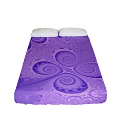 Purple Intricate Swirls Pattern Fitted Sheet (full/ Double Size) by SpinnyChairDesigns