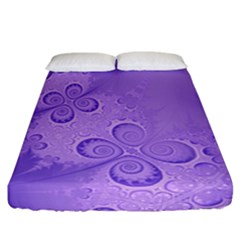 Purple Intricate Swirls Pattern Fitted Sheet (california King Size) by SpinnyChairDesigns