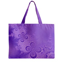 Purple Intricate Swirls Pattern Zipper Mini Tote Bag by SpinnyChairDesigns