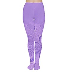 Purple Intricate Swirls Pattern Tights by SpinnyChairDesigns