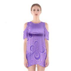 Purple Intricate Swirls Pattern Shoulder Cutout One Piece Dress by SpinnyChairDesigns