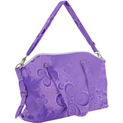 Purple Intricate Swirls Pattern Canvas Crossbody Bag by SpinnyChairDesigns