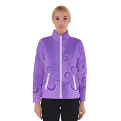 Purple Intricate Swirls Pattern Winter Jacket by SpinnyChairDesigns