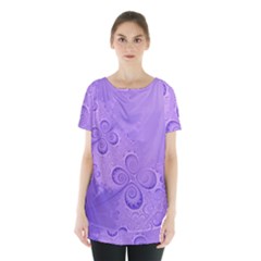 Purple Intricate Swirls Pattern Skirt Hem Sports Top by SpinnyChairDesigns