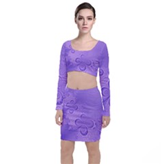 Purple Intricate Swirls Pattern Top And Skirt Sets by SpinnyChairDesigns