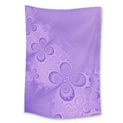 Purple Intricate Swirls Pattern Large Tapestry by SpinnyChairDesigns