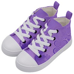 Purple Intricate Swirls Pattern Kids  Mid-top Canvas Sneakers by SpinnyChairDesigns