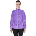 Purple Intricate Swirls Pattern Women s High Neck Windbreaker View1