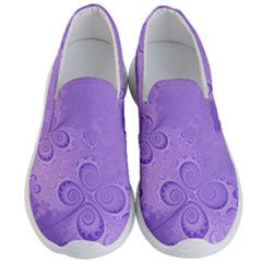 Purple Intricate Swirls Pattern Men s Lightweight Slip Ons by SpinnyChairDesigns