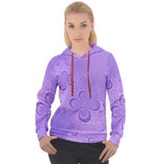 Purple Intricate Swirls Pattern Women s Overhead Hoodie by SpinnyChairDesigns