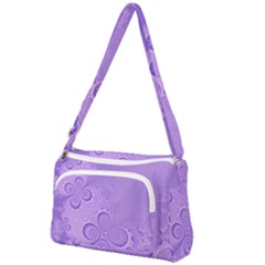 Purple Intricate Swirls Pattern Front Pocket Crossbody Bag by SpinnyChairDesigns