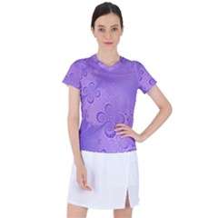 Purple Intricate Swirls Pattern Women s Sports Top by SpinnyChairDesigns